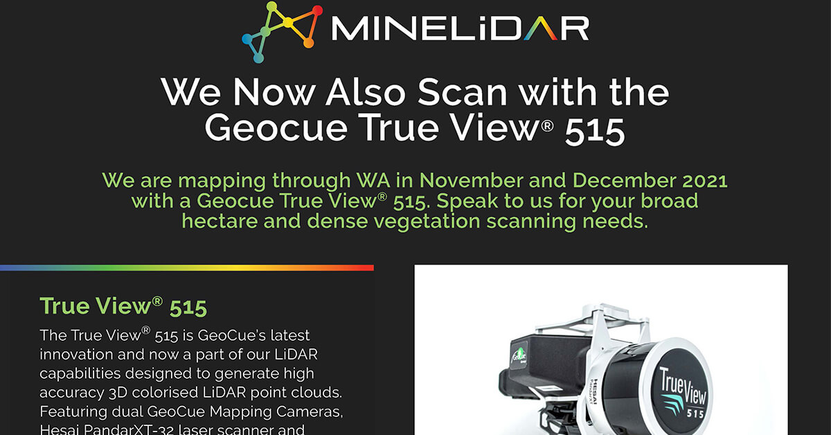 MineLiDAR Geocue True View 515 Scanning See More